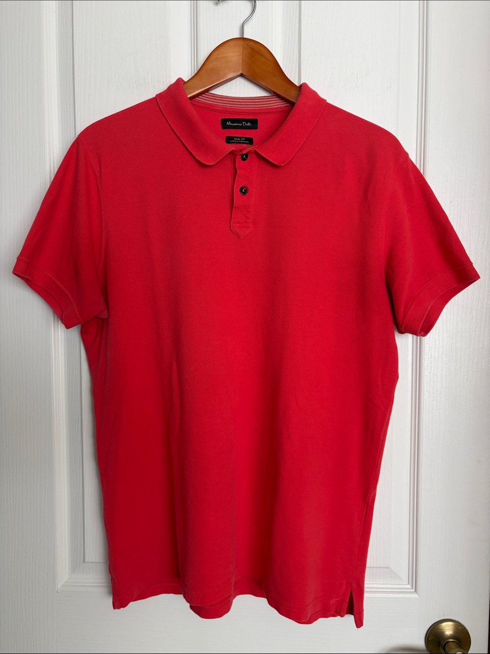 Massimo Dutti Red Polo Shirt - Short Sleeve